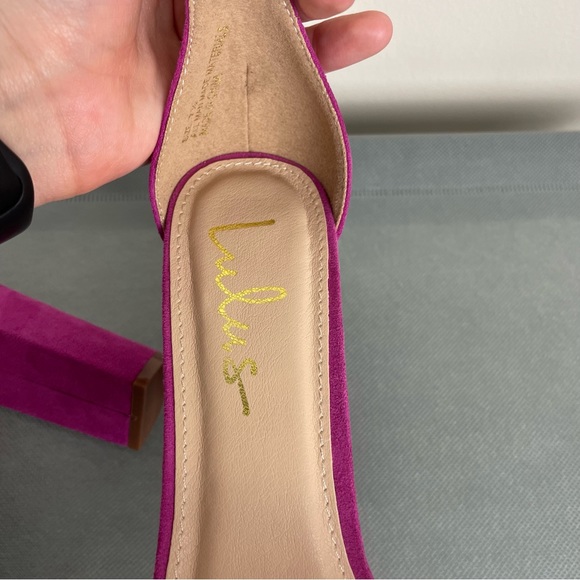 ⭐️2/$20 Lulus Magenta Suede Ankle Strap Chunky Heels - Picture 6 of 14